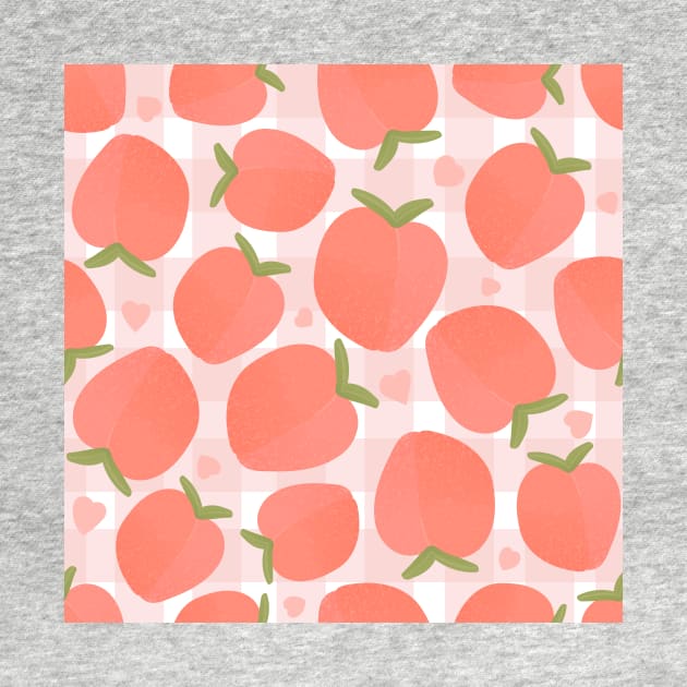 Checked peach seamless pattern by Lozovytska